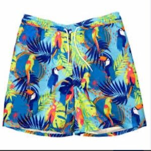 No Boundaries Blue Tropical Parrot Hybrid Shorts